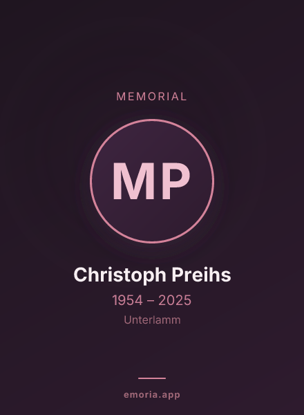 Memorial portrait of Mag. Christoph Preihs
