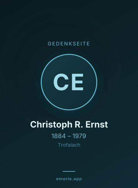 Gedenkportrait von Christoph R. Ernst
