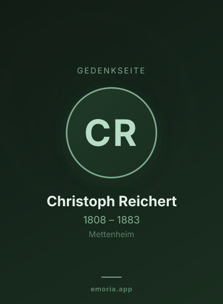 Gedenkportrait von Christoph Reichert
