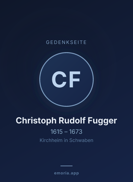 Gedenkportrait von Christoph Rudolf Fugger