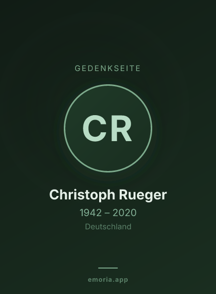 Gedenkportrait von Christoph Rueger