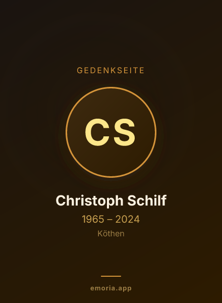 Gedenkportrait von Christoph Schilf
