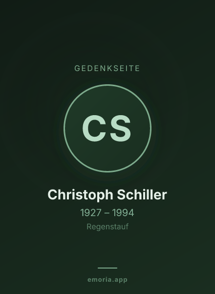 Gedenkportrait von Christoph Schiller