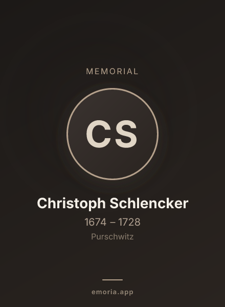 Memorial portrait of Christoph Schlencker