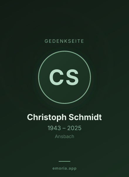 Gedenkportrait von Christoph Schmidt