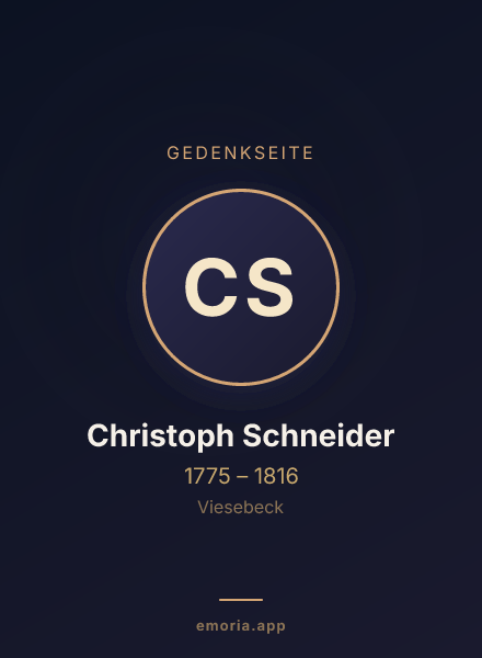 Gedenkportrait von Christoph Schneider