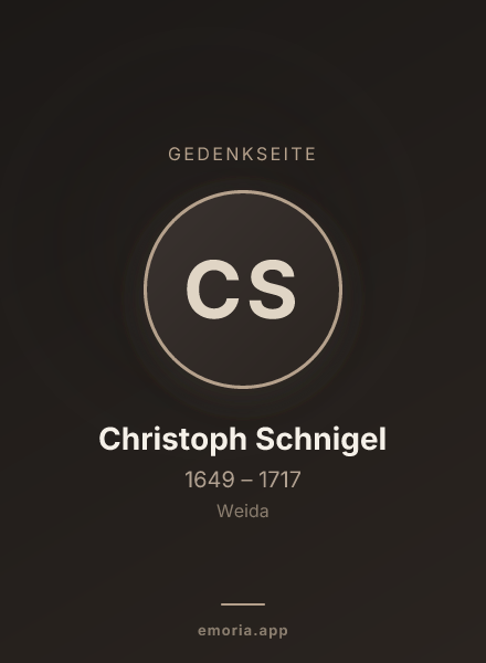 Gedenkportrait von Christoph Schnigel