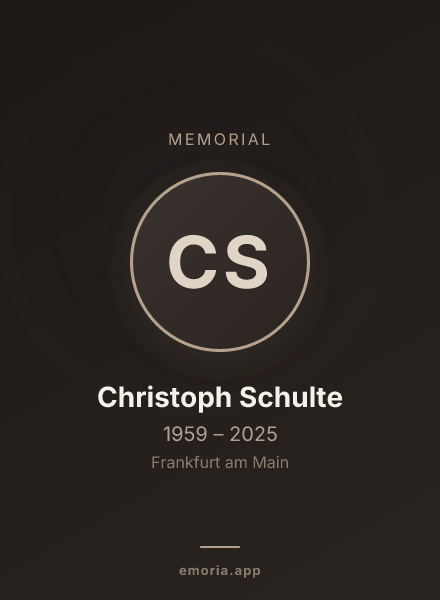 Memorial portrait of Christoph Schulte
