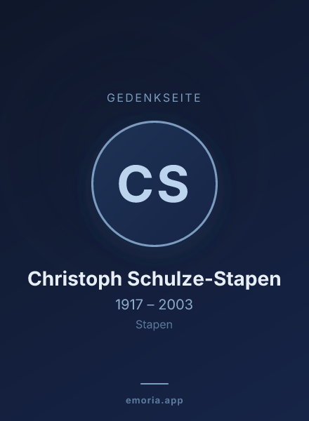 Gedenkportrait von Christoph Schulze-Stapen