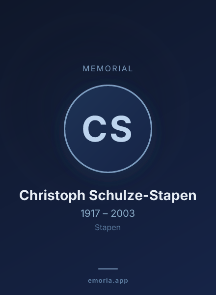 Memorial portrait of Christoph Schulze-Stapen