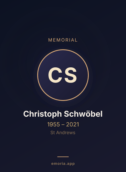 Memorial portrait of Christoph Schwöbel