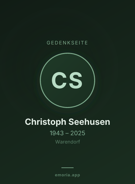 Gedenkportrait von Christoph Seehusen