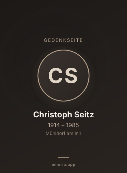 Gedenkportrait von Christoph Seitz