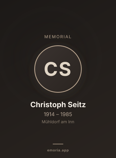 Memorial portrait of Christoph Seitz