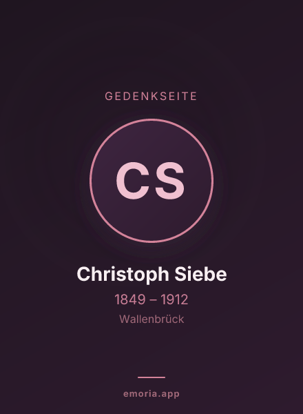 Gedenkportrait von Christoph Siebe