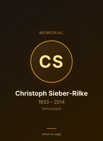 Memorial portrait of Christoph Sieber-Rilke