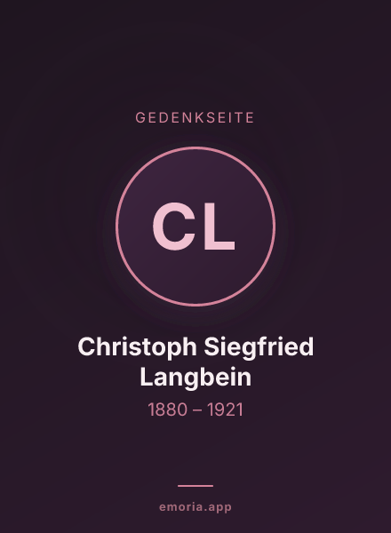 Gedenkportrait von Christoph Siegfried Langbein