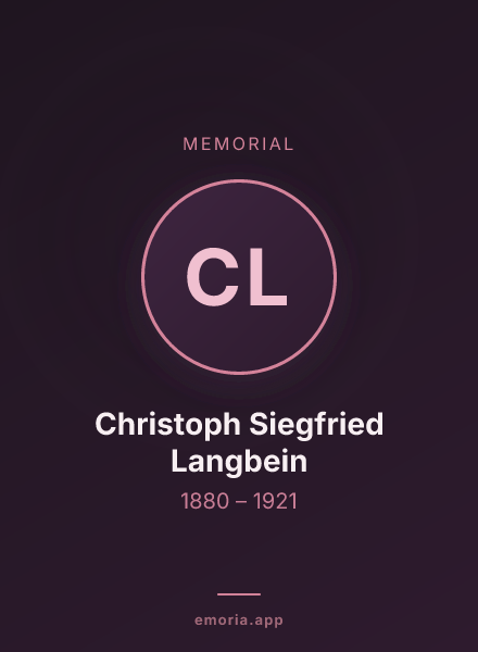 Memorial portrait of Christoph Siegfried Langbein