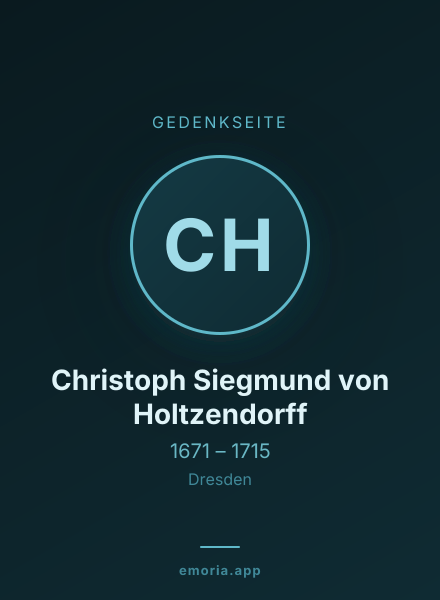 Gedenkportrait von Christoph Siegmund von Holtzendorff