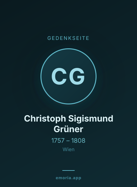 Gedenkportrait von Christoph Sigismund Grüner