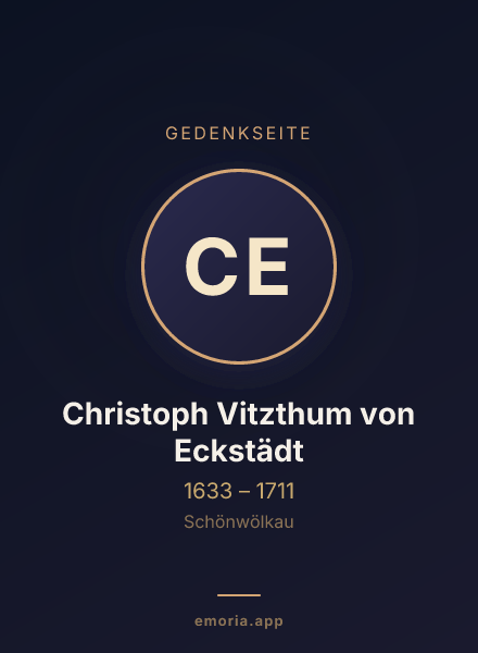 Gedenkportrait von Christoph Vitzthum von Eckstädt