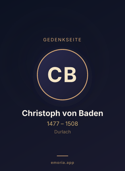 Gedenkportrait von Christoph von Baden