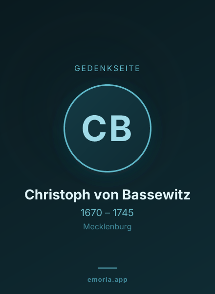 Gedenkportrait von Christoph von Bassewitz