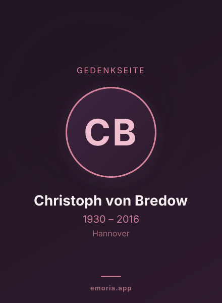 Gedenkportrait von Christoph von Bredow