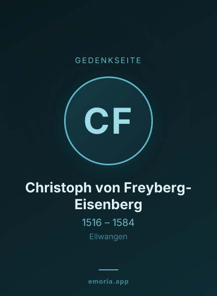 Gedenkportrait von Christoph von Freyberg-Eisenberg