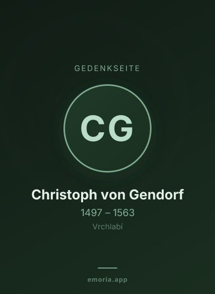 Gedenkportrait von Christoph von Gendorf