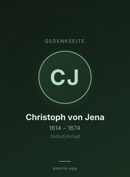 Gedenkportrait von Christoph von Jena