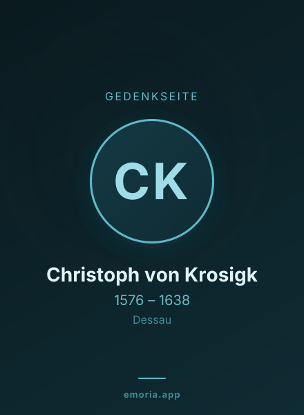 Gedenkportrait von Christoph von Krosigk