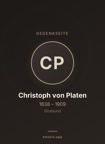 Gedenkportrait von Christoph von Platen