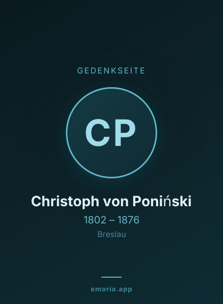 Gedenkportrait von Christoph von Poniński