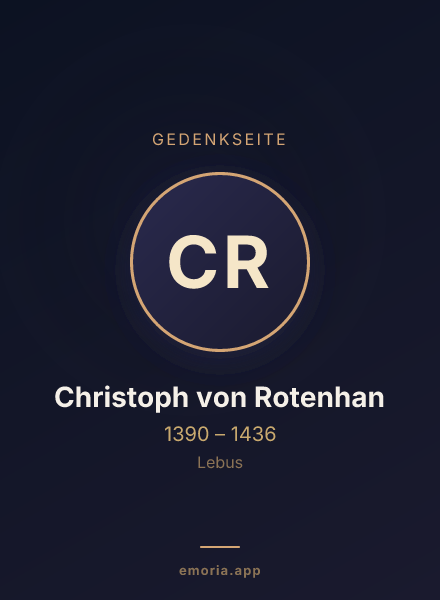 Gedenkportrait von Christoph von Rotenhan
