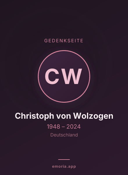 Gedenkportrait von Christoph von Wolzogen