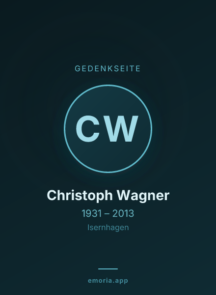 Gedenkportrait von Christoph Wagner
