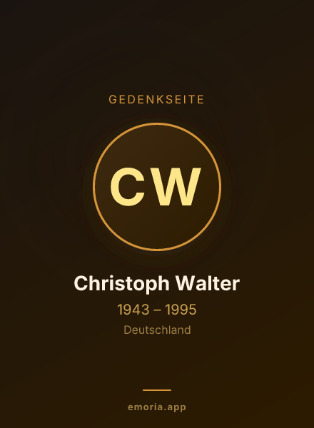 Gedenkportrait von Christoph Walter