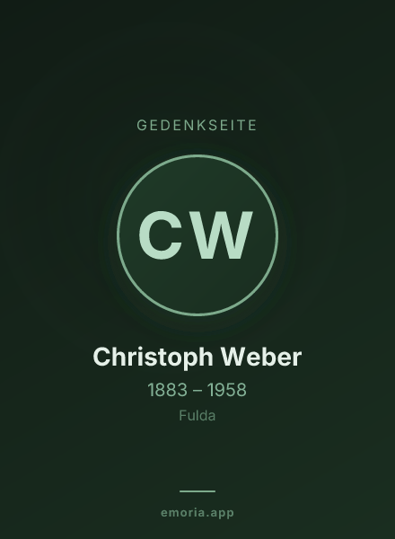 Gedenkportrait von Christoph Weber