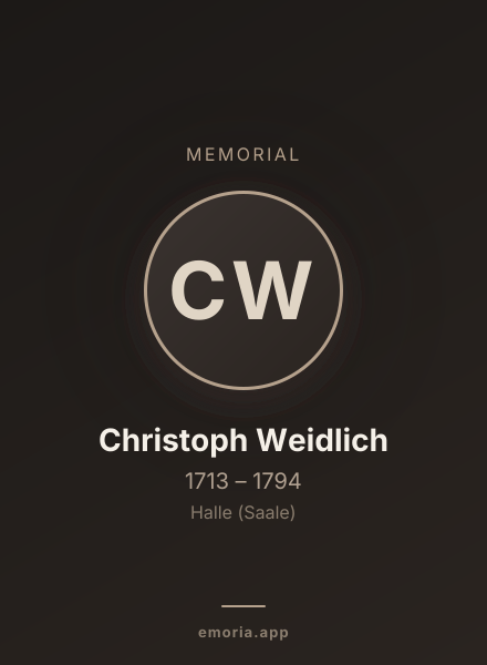 Memorial portrait of Christoph Weidlich