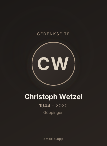 Gedenkportrait von Christoph Wetzel