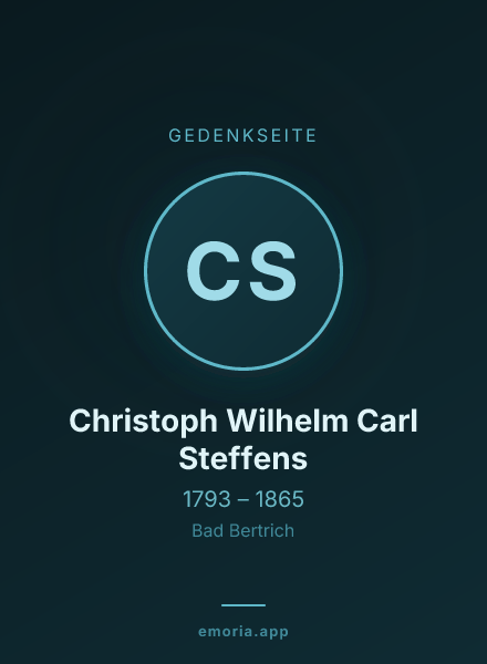 Gedenkportrait von Christoph Wilhelm Carl Steffens
