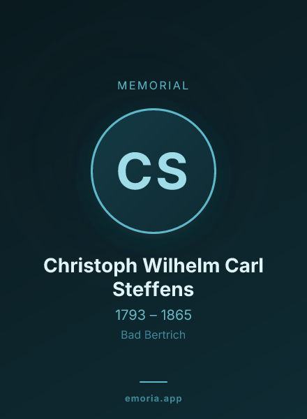 Memorial portrait of Christoph Wilhelm Carl Steffens
