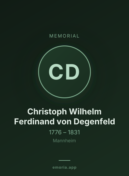 Memorial portrait of Christoph Wilhelm Ferdinand von Degenfeld