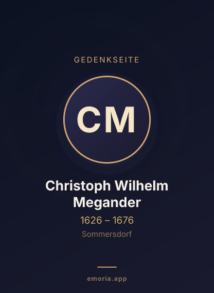 Gedenkportrait von Christoph Wilhelm Megander