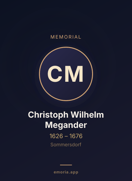 Memorial portrait of Christoph Wilhelm Megander