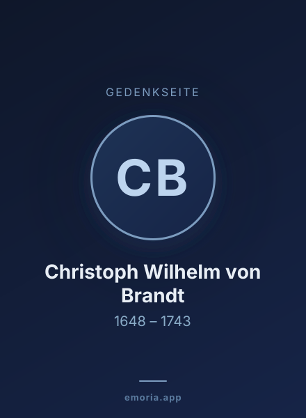Gedenkportrait von Christoph Wilhelm von Brandt