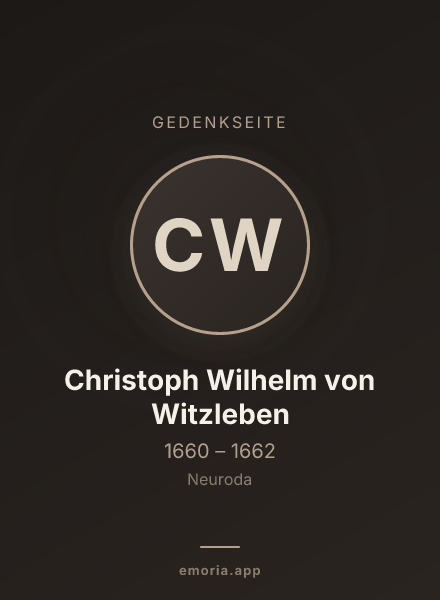 Gedenkportrait von Christoph Wilhelm von Witzleben