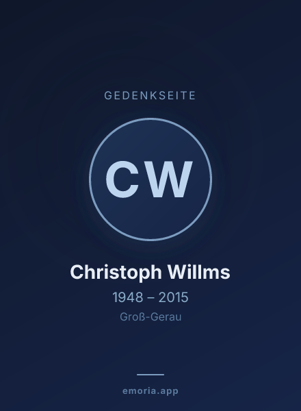 Gedenkportrait von Christoph Willms