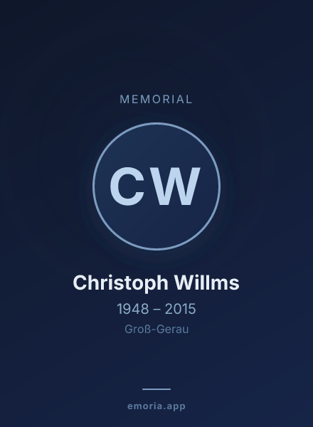 Memorial portrait of Christoph Willms